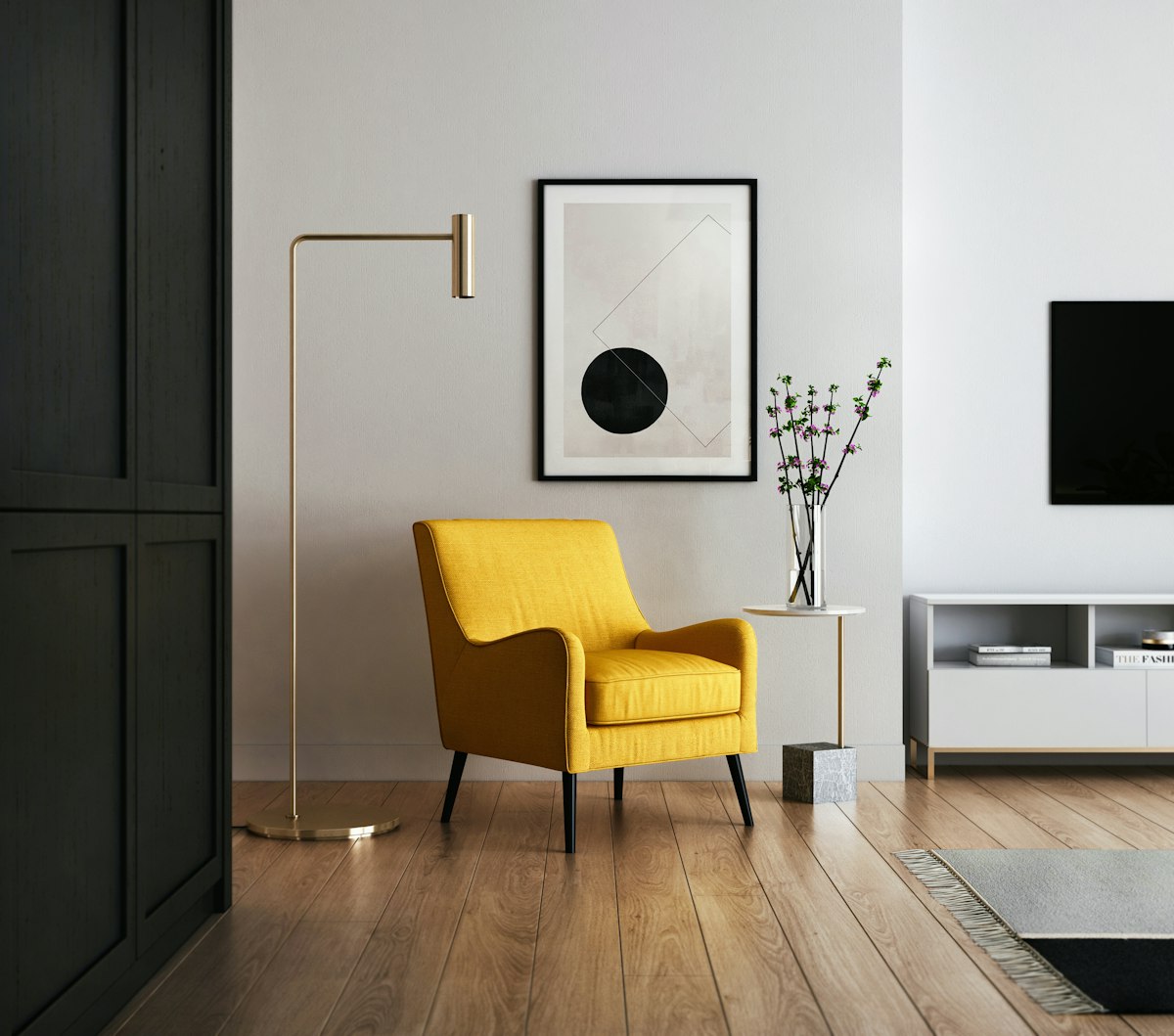 Floor to ceiling wardrobe with premium dark finish